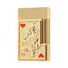 S.T. Dupont Playing Card Embossed Gold Double Flame Lighter