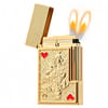 S.T. Dupont Playing Card Embossed Gold Double Flame Lighter