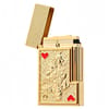 S.T. Dupont Playing Card Embossed Gold Double Flame Lighter