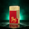 Double Flame S.T. Dupont Ligne 2 Horse mane guilloche Lighter