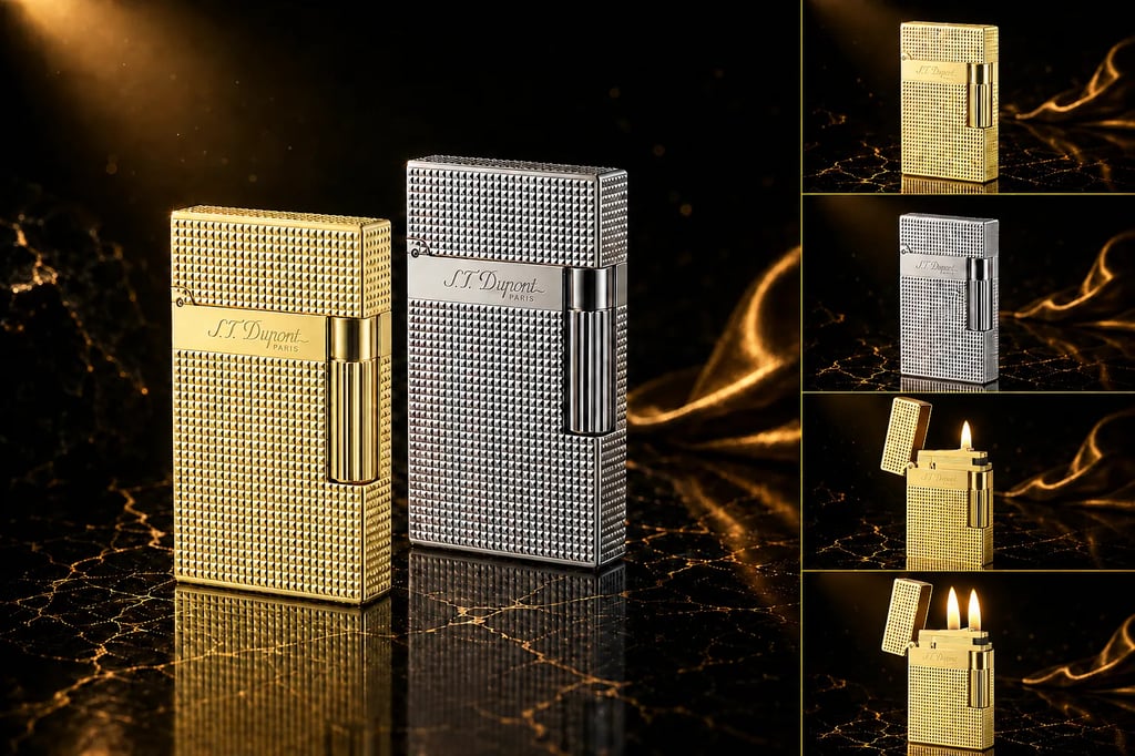 S.T. DUPONT Lighter Ligne2 Diamond head Gold Double Flame Ping SoundOpens in a new window or tab Brand New