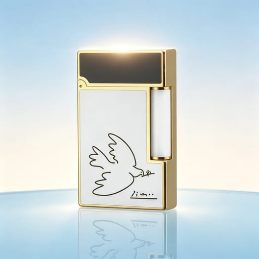 S.T. DUPONT Ligne2 Picasso Peace Dove Double Flame Gold Lighter with gift box