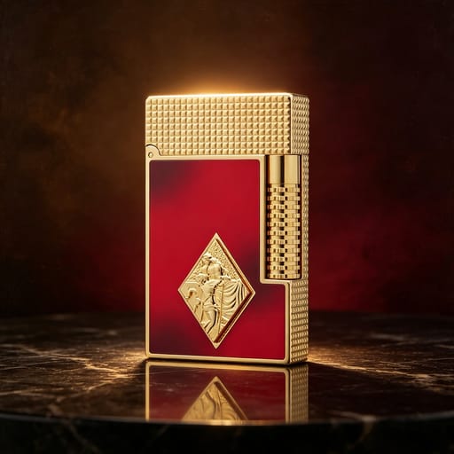 Double Flame S.T. Dupont Red Lighter Le Grand Romeo Y Julieta Edition