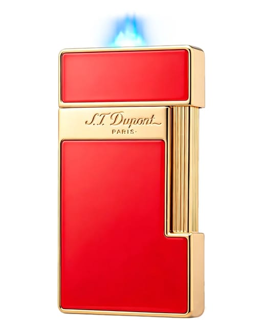 S.T. Dupont Slimmy Red Lacquer Chrome Torch Flame Luxury Lighter