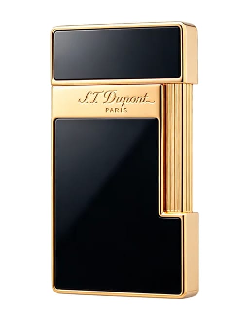 Slimmy Chinese Lacquer Black Gold Lighter