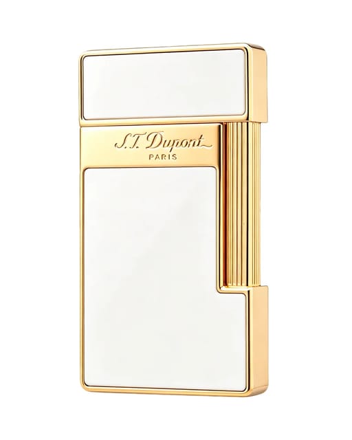 Slimmy Chinese Lacquer White Gold Lighter