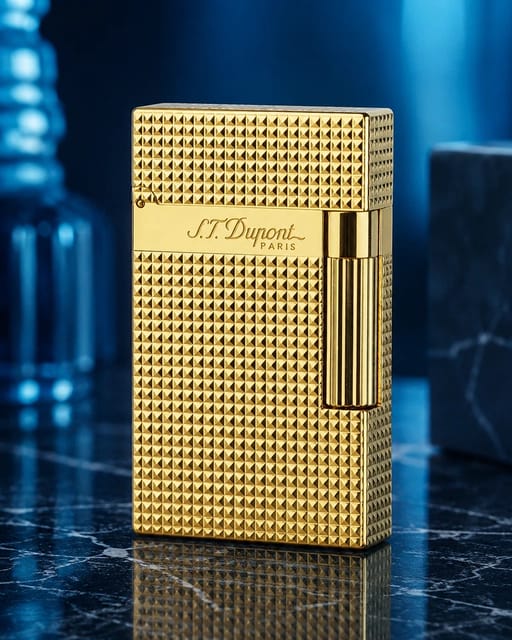 S.T. DUPONT Lighter Ligne2 Diamond head Gold Double Flame Ping SoundOpens in a new window or tab Brand New