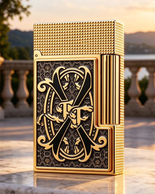 Atlas x Fuente Ligne 2 Black V Emblem Gold Lighter #250 | Limited Release - Once It’s Gone, It’s Gone.