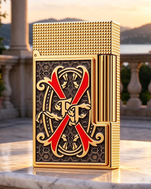 Atlas x Fuente Ligne 2 Red V Emblem Gold Lighter #250 | Limited Release - Once It’s Gone, It’s Gone.