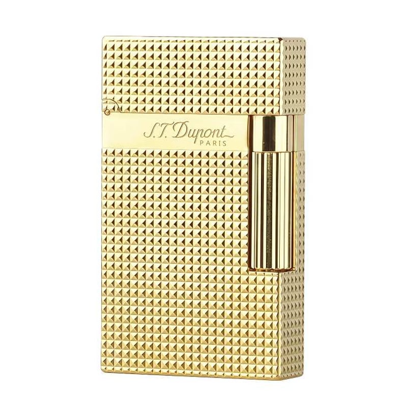 S.T. DUPONT Lighter Ligne2 Diamond head Gold Double Flame Ping SoundOpens in a new window or tab Brand New
