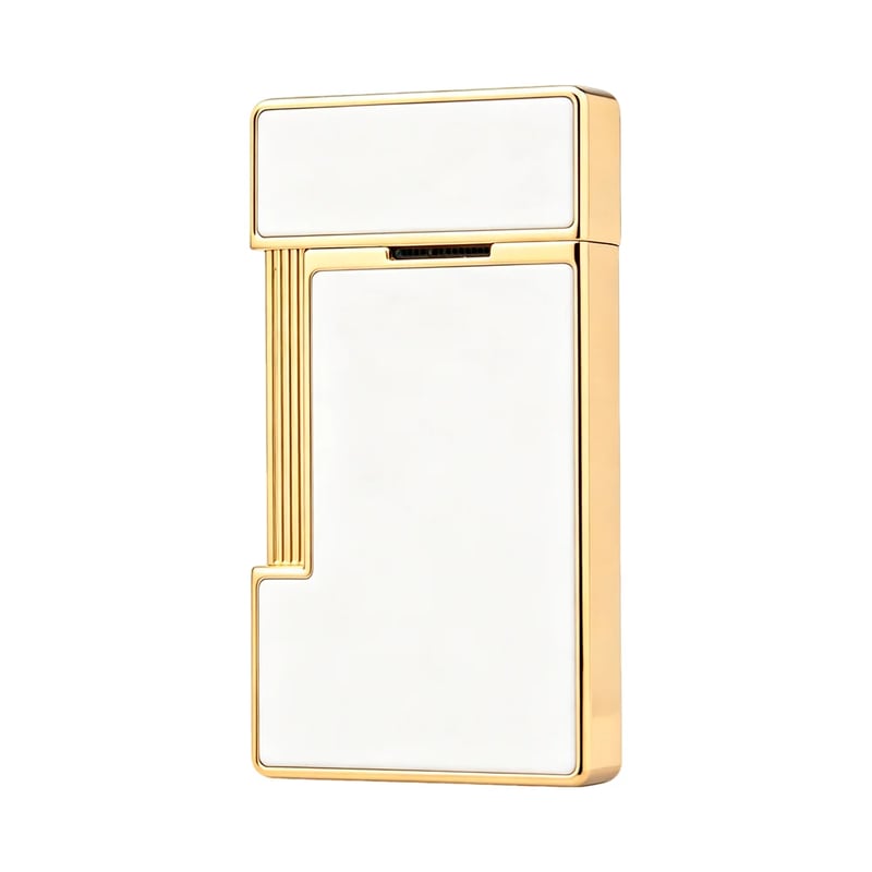 Slimmy Chinese Lacquer White Gold Lighter