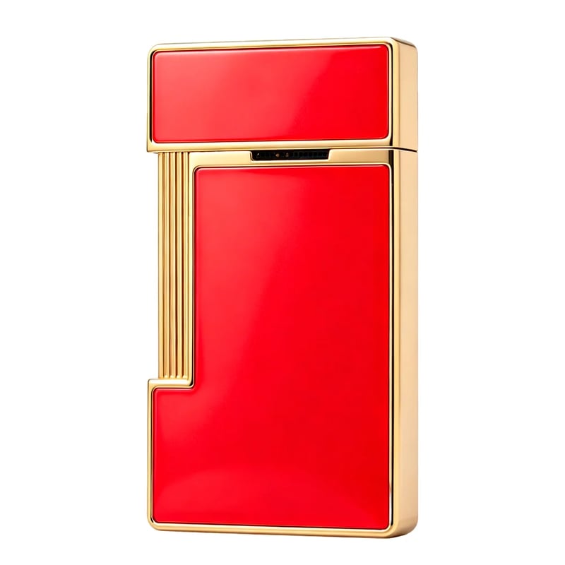 S.T. Dupont Slimmy Red Lacquer Chrome Torch Flame Luxury Lighter