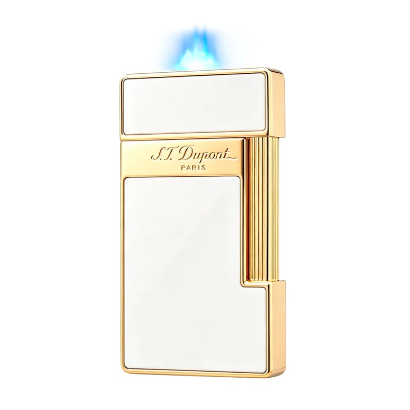 Slimmy Chinese Lacquer White Gold Lighter