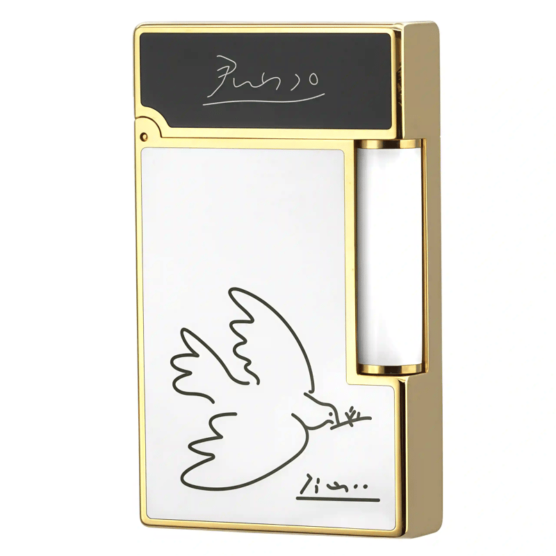 S.T. DUPONT Ligne2 Picasso Peace Dove Double Flame Gold Lighter with gift box