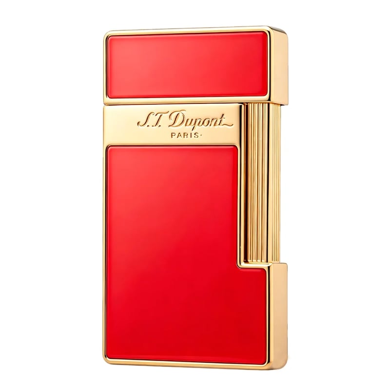 S.T. Dupont Slimmy Red Lacquer Chrome Torch Flame Luxury Lighter
