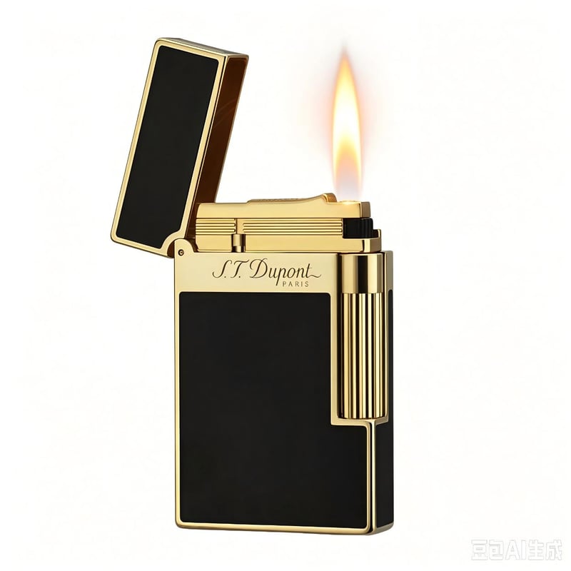 S.T. DUPONT Ligne2 Single Flame Black lacquer Gold old fashined Lighter