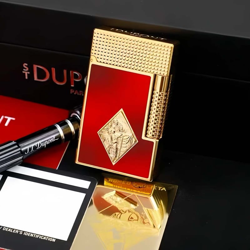 Double Flame S.T. Dupont Red Lighter Le Grand Romeo Y Julieta Edition