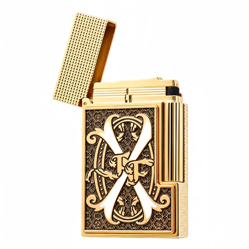 S.T. Dupont x Fuente Ligne 2 White V Emblem Gold Lighter  | Limited Release 