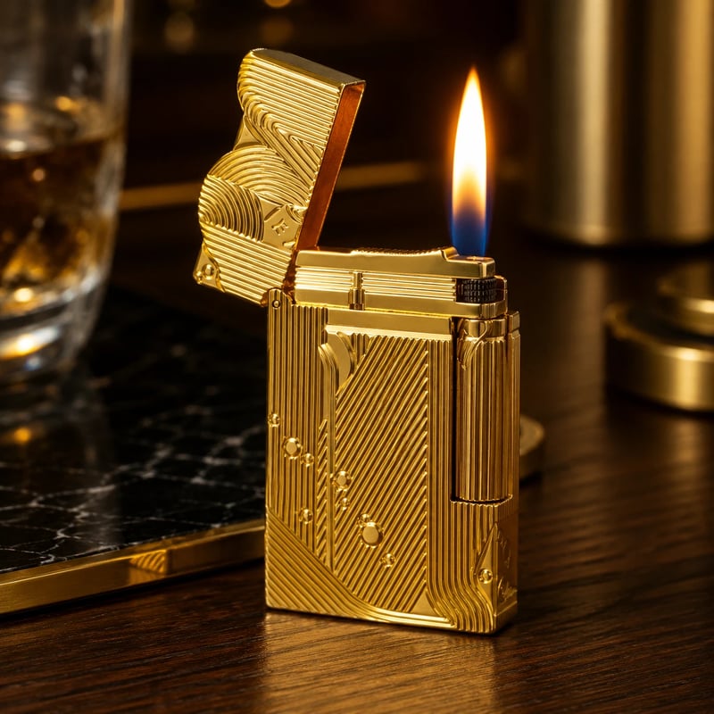 S.T. DUPONT One Piece Sleeping Mermaid Engraving Gold Sanji Lighter with giftbox
