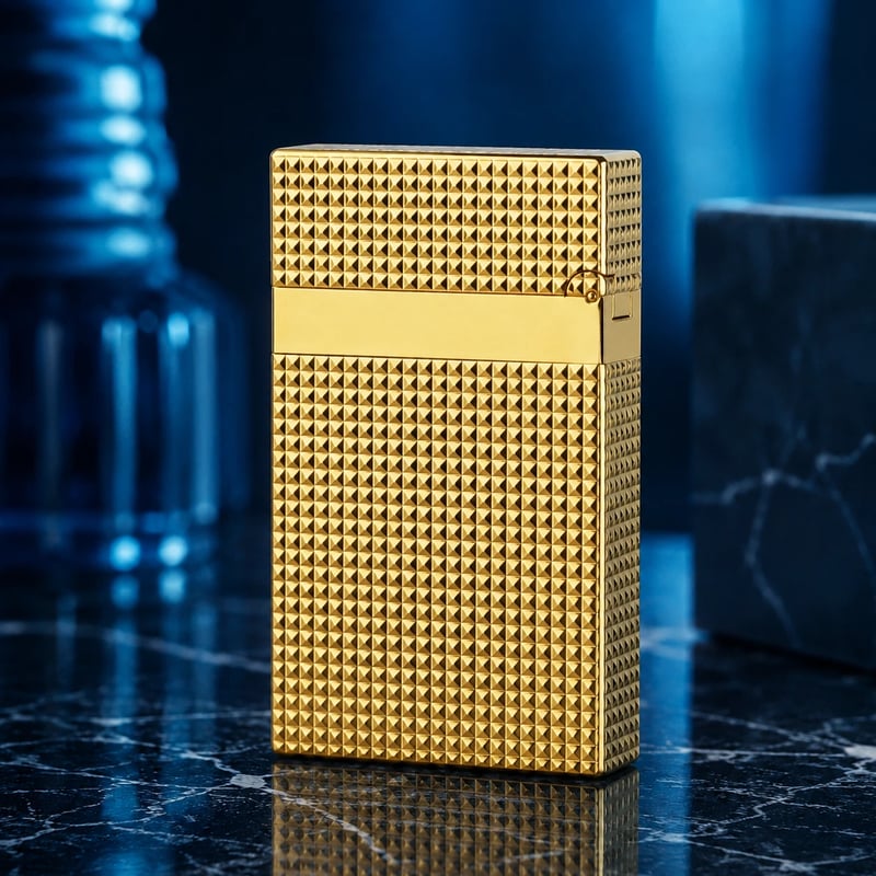 S.T. DUPONT Lighter Ligne2 Diamond head Gold Double Flame Ping SoundOpens in a new window or tab Brand New
