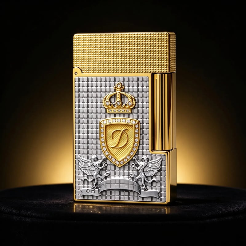 Ligne 2 150th Anniversary Diamond Shield Double Flame Lighter