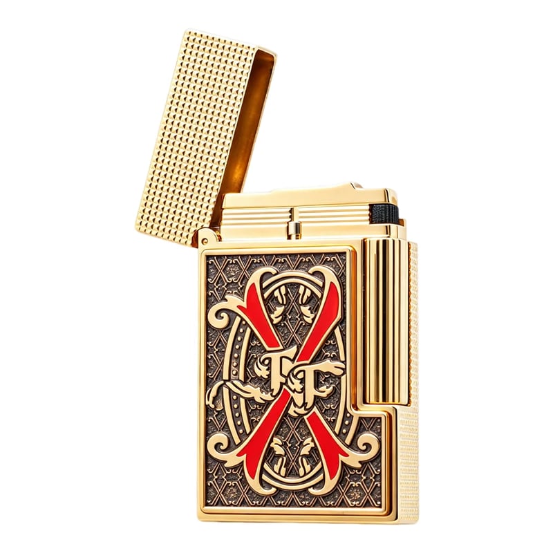 Atlas x Fuente Ligne 2 Red V Emblem Gold Lighter #250 | Limited Release - Once It’s Gone, It’s Gone.