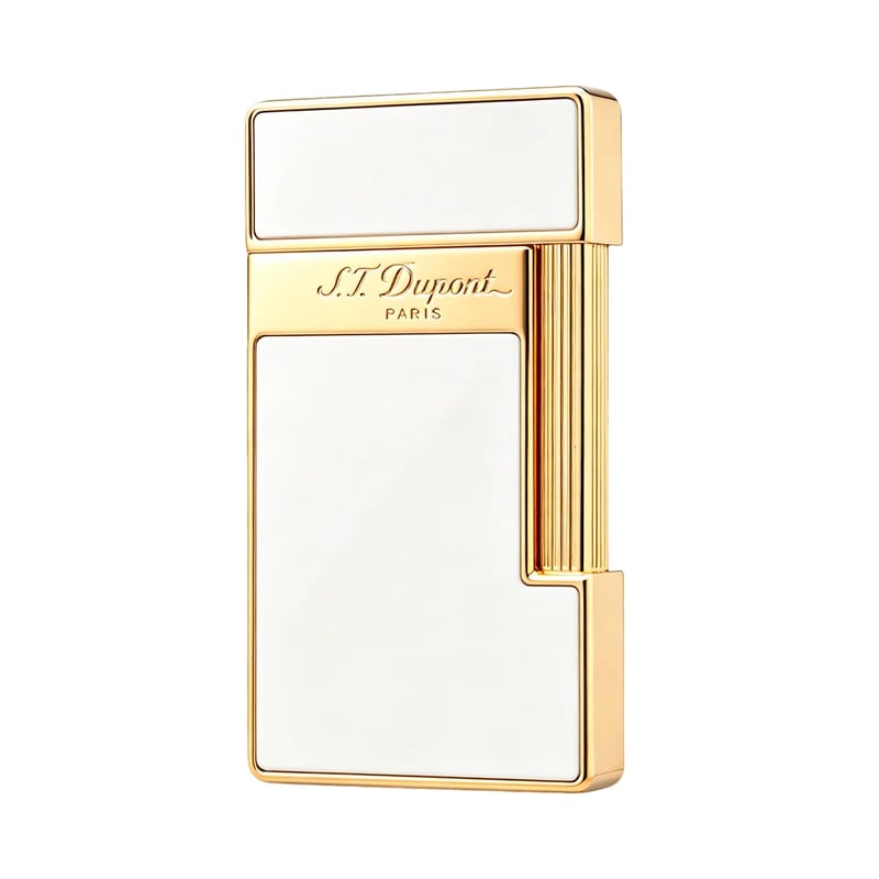 Slimmy Chinese Lacquer White Gold Lighter