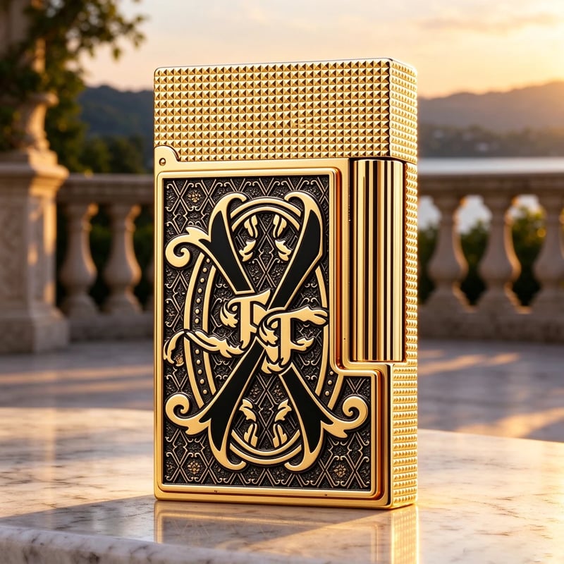 Atlas x Fuente Ligne 2 Black V Emblem Gold Lighter #250 | Limited Release - Once It’s Gone, It’s Gone.